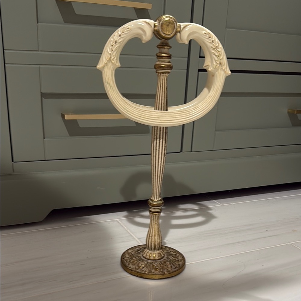 Elegant Cream and Gold Hand Towel Holder